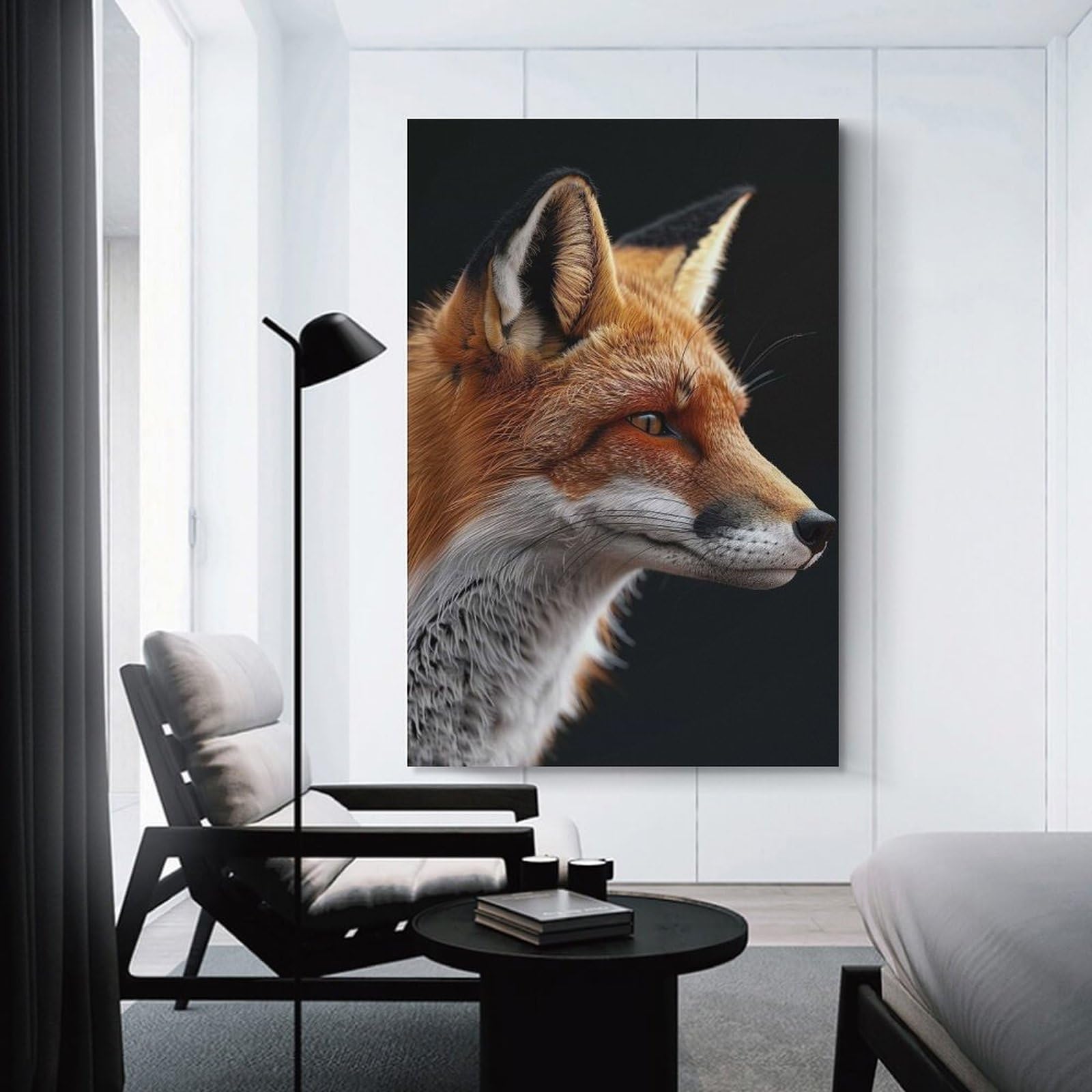 Junmoney Fox Decorative Wall Artwork, 24x36inch(60x90cm), for Home Lounge, Bedroom Or Reading Nook, Eye Catching Artwork for Blank Walls