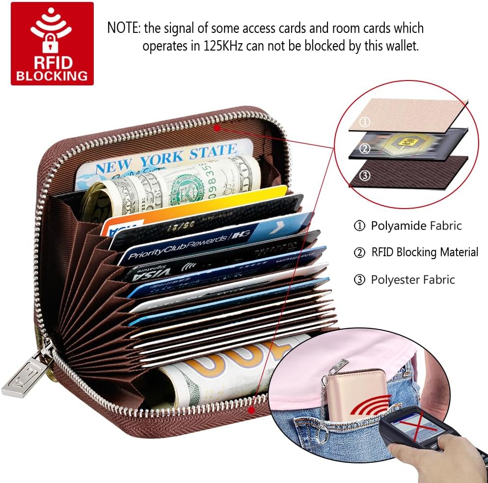 FurArt Zipper Wallet Women RFID Credit Card Holder keychain Wallet image 5