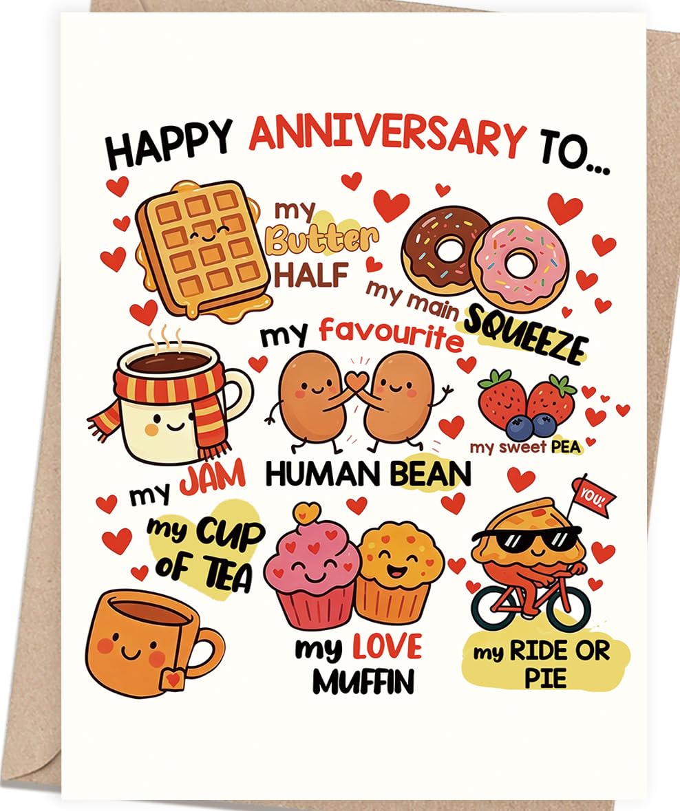 Asmallgf Cute Anniversary Card Gifts for Women Men Him Her