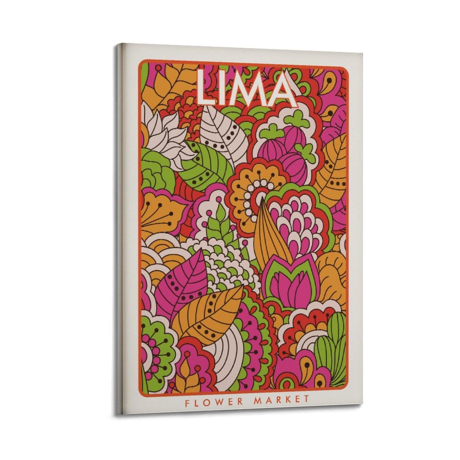 xiaoxiaoshen Lima Flower Market Botanical Canvas Poster Wall Art Prints Room Aesthetic Murals Bedroom And Living Decorations 24x36inch(60x90cm)