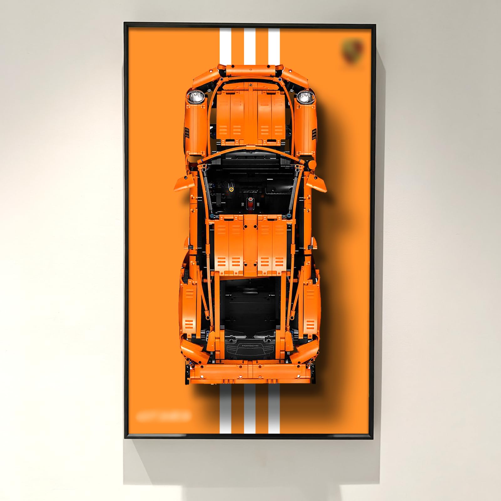 WETCEAOM Display Wallboard for Lego Technic Porsche 911 GT3 RS 42056, Gift Ideas for Lego Car Wall Mount Display Frame Enthusiast, Size:19.7X 31.5in (No Model)