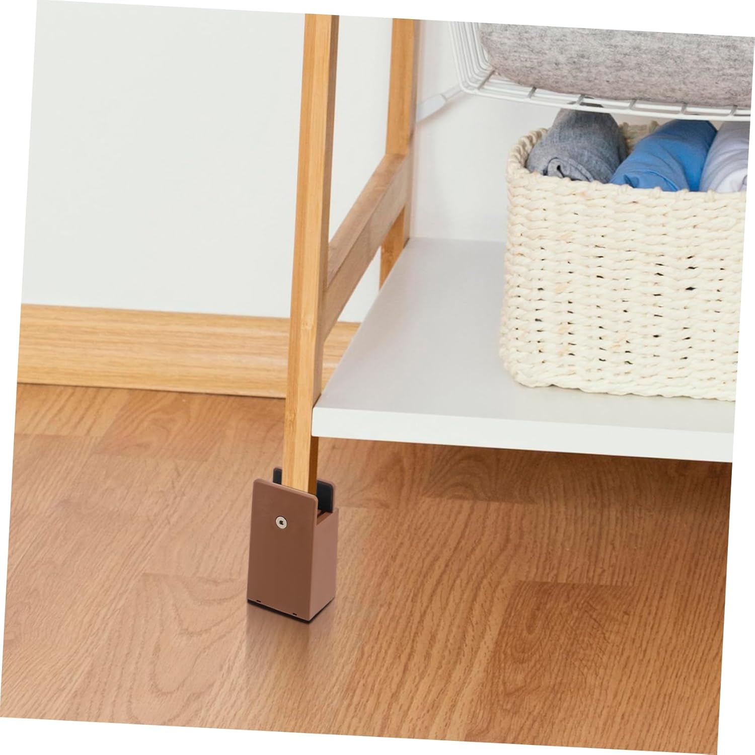 4pcs Brown Bed Risers Heavy Duty Chair Leg Covers Mid Century Modern Legs Replacement for Bed Frame