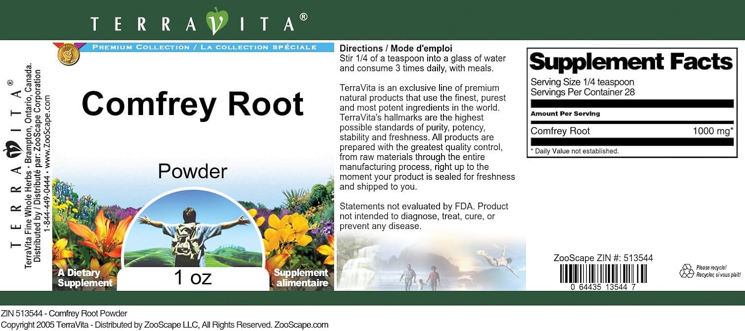 Terravita Comfrey Root Powder (1 oz, ZIN: 513544) - 3 Pack