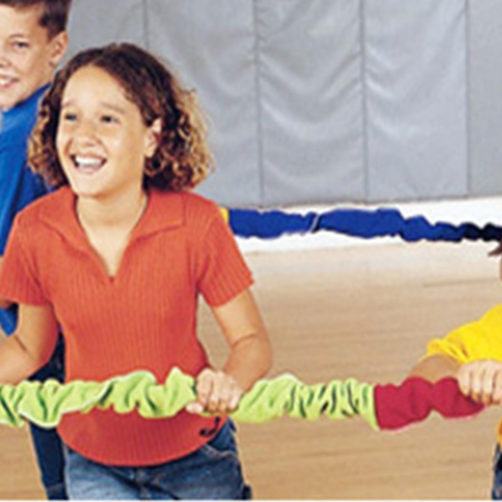Trainingsband Fleece Team – 4-Wege-Stretch-Seil | Kinder Laufband für Schulen, Partys, Sporttage, Sportunterricht, Koope-Spiele