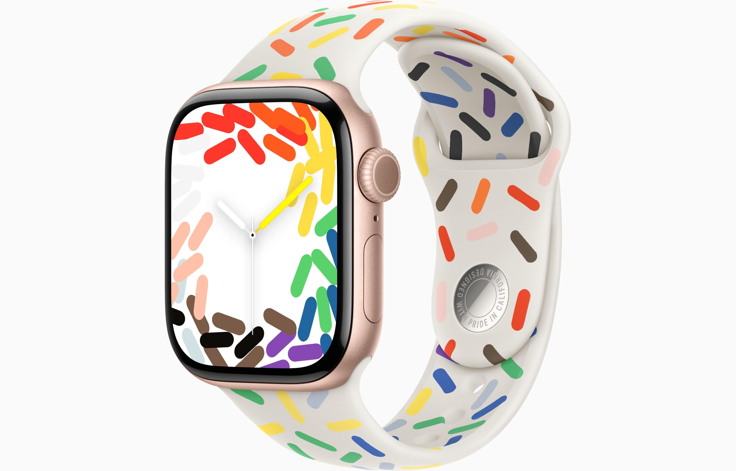 Apple Watch Series 10 [GPS + Cellular, 42mm] - Rose Gold Aluminum Case with Pride Edition Sport Band, S/M (Renewed)