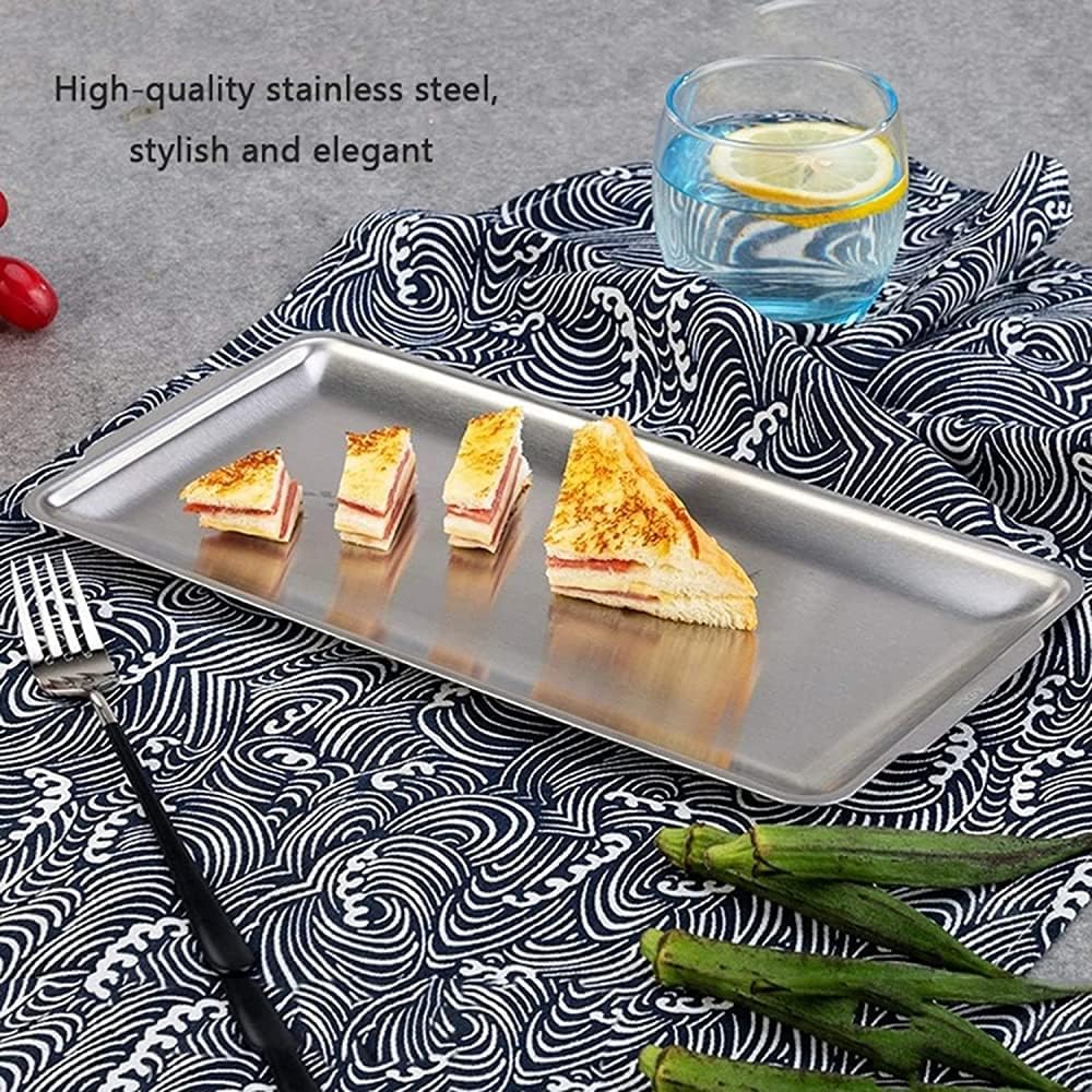 Baking Sheet Cookie Sheet Set of 3, Professional Stainless Steel Cookie Sheet Baking Tray Pan, Rectangular Baking Pan for DIY Baking