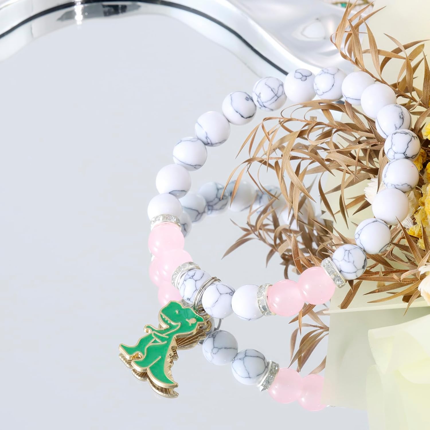 Dinosaur Themed Gifts for Women Adults Dino Lovers Birthday Jewelry Beads Dinosaur Bracelet - Image 5