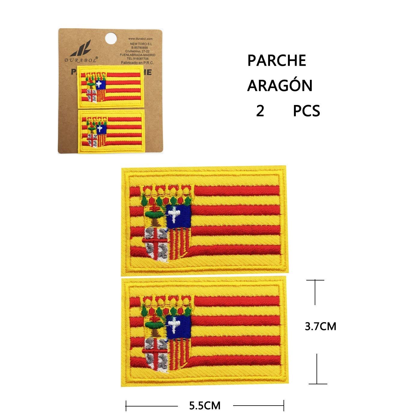 Parche Bordado De La Bandera De Aragón - 7,5 Cm, Para Planchar O Coser En Ropa, Mochilas O Gorras
