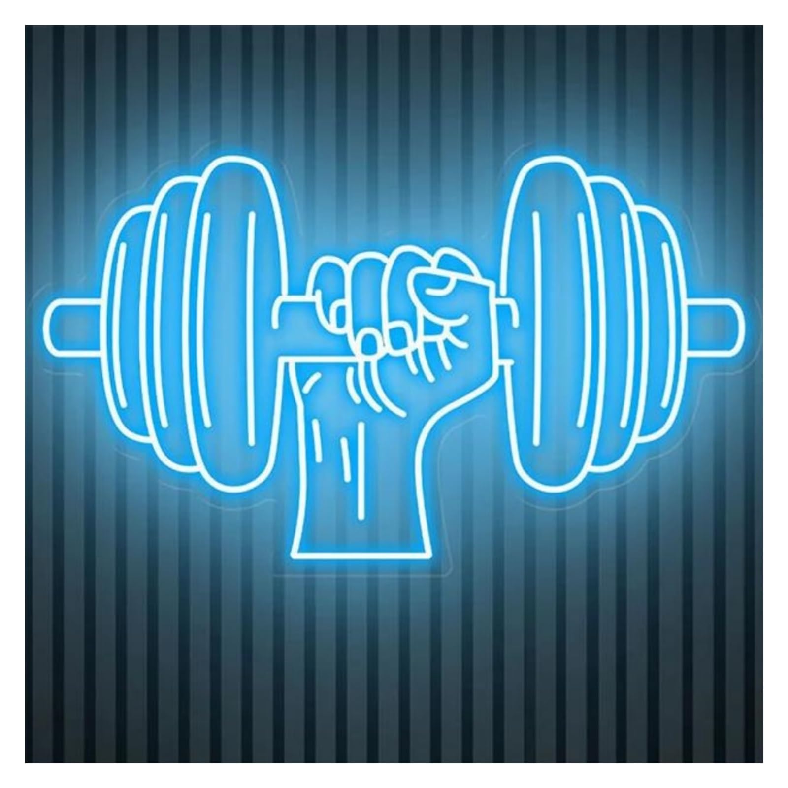 Lemst F Signs Lamp Dumbell Neon Sign Lifting Dumbbells Light Home Gym Room Sign Itness Wall Art Decor Neon Light 21Cmx40cm(F)