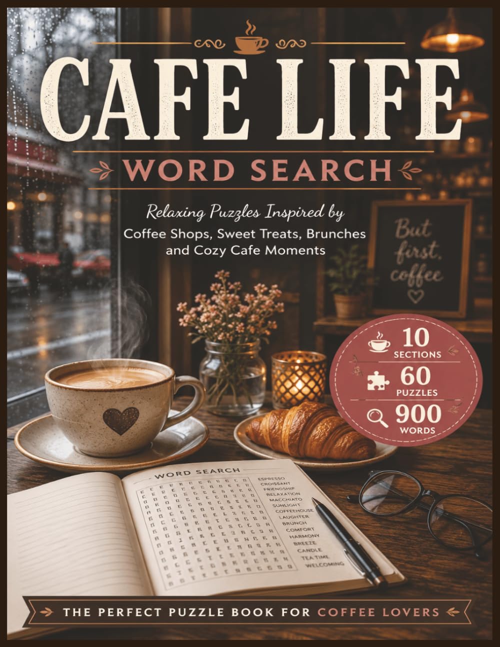 Cafe Life Word Search: 60 Relaxing Puzzles Inspired by Coffee Shops, Sweet Treats, Brunches and Cozy Cafe Moments