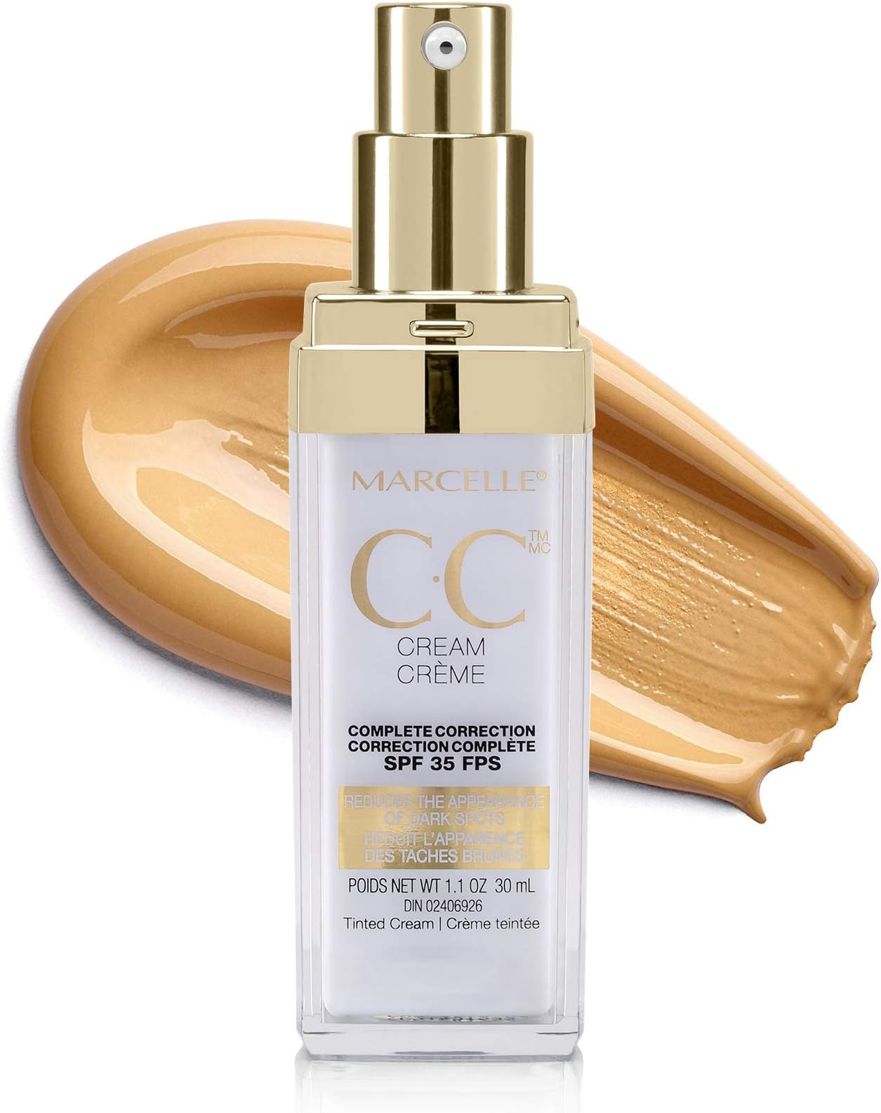 Marcelle CC Cream Complete Correction Tinted Cream SPF 35, Golden Glow, 1 Fluid Ounce