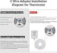 Vista 1 de Hotop Adaptador de cable C de 24 voltios para termostato inteligente, conector de alimentación de 16.5 pies de largo con certificación UL cable C