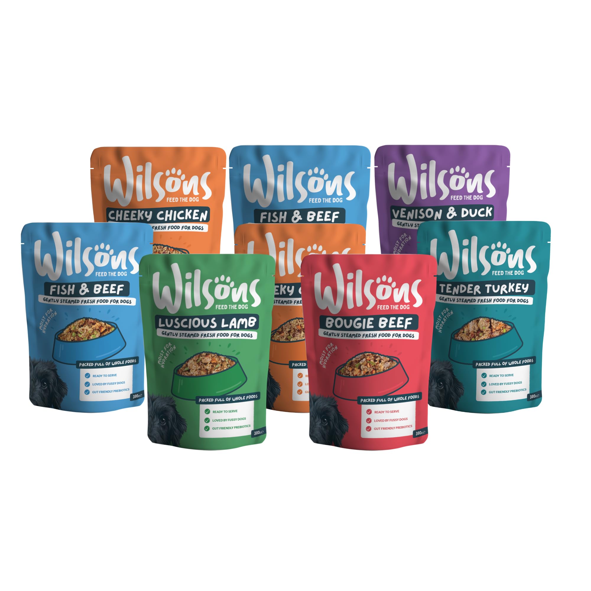 WILSONS Mixed Fresh Dog Food Bundle Natural Healthy Complete Nutrition Pouches - 8 x 380g Pouches โ image 1