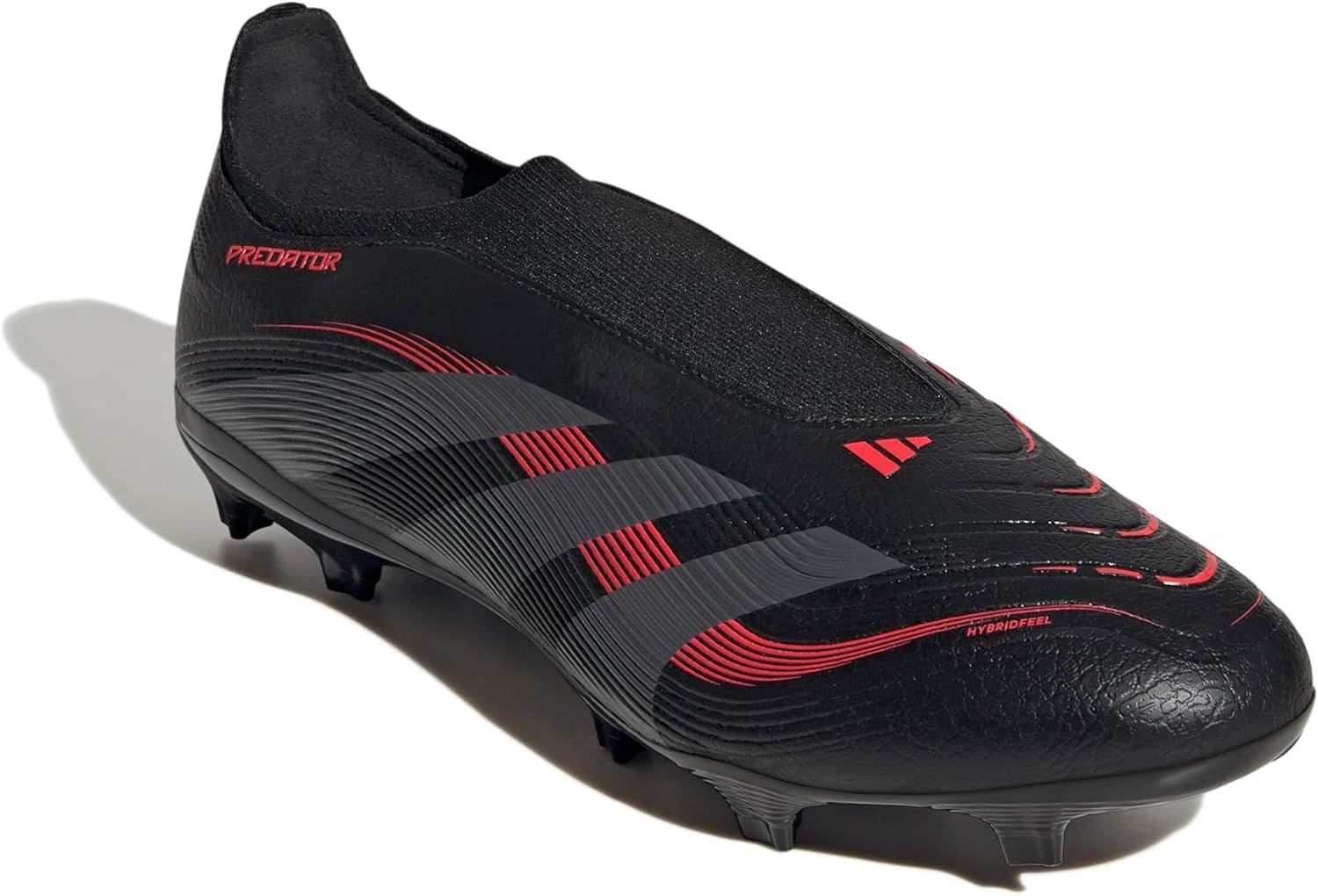 adidas Unisex Predator League Laceless FG/MG Football Boots, Core Black Grey Four Lucid Red, 12 US