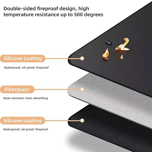 Miniatura 3 de 65 x 39 pulgadas barbacoa parrilla mat cubierta cubierta terraza terraza alfombra barbacoa parrilla piso alfombra liberación aceite protección