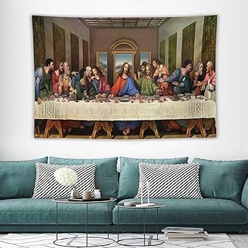 【vintage】最後の晩餐　大型　ラグ　タペストリー　120cm×170cm vintage】最後の晩餐 大型 ラグ タペストリー 120cm×170cm