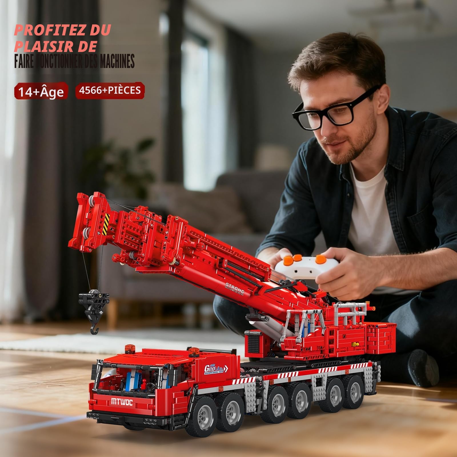 Mould King 17065 Technik GMK Heavy Duty Crane Klemmsteinen Kit 4566+ PCS MOC Remote Commanded Raupengraune Blöcke Toy mit 5 Motor