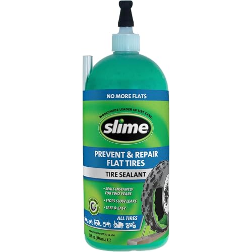 Slime 10009 Flat Tire Puncture Repair Sealant, Prevent and Repair, All Off-Highway Tubeless Tires, 32 oz Bottle