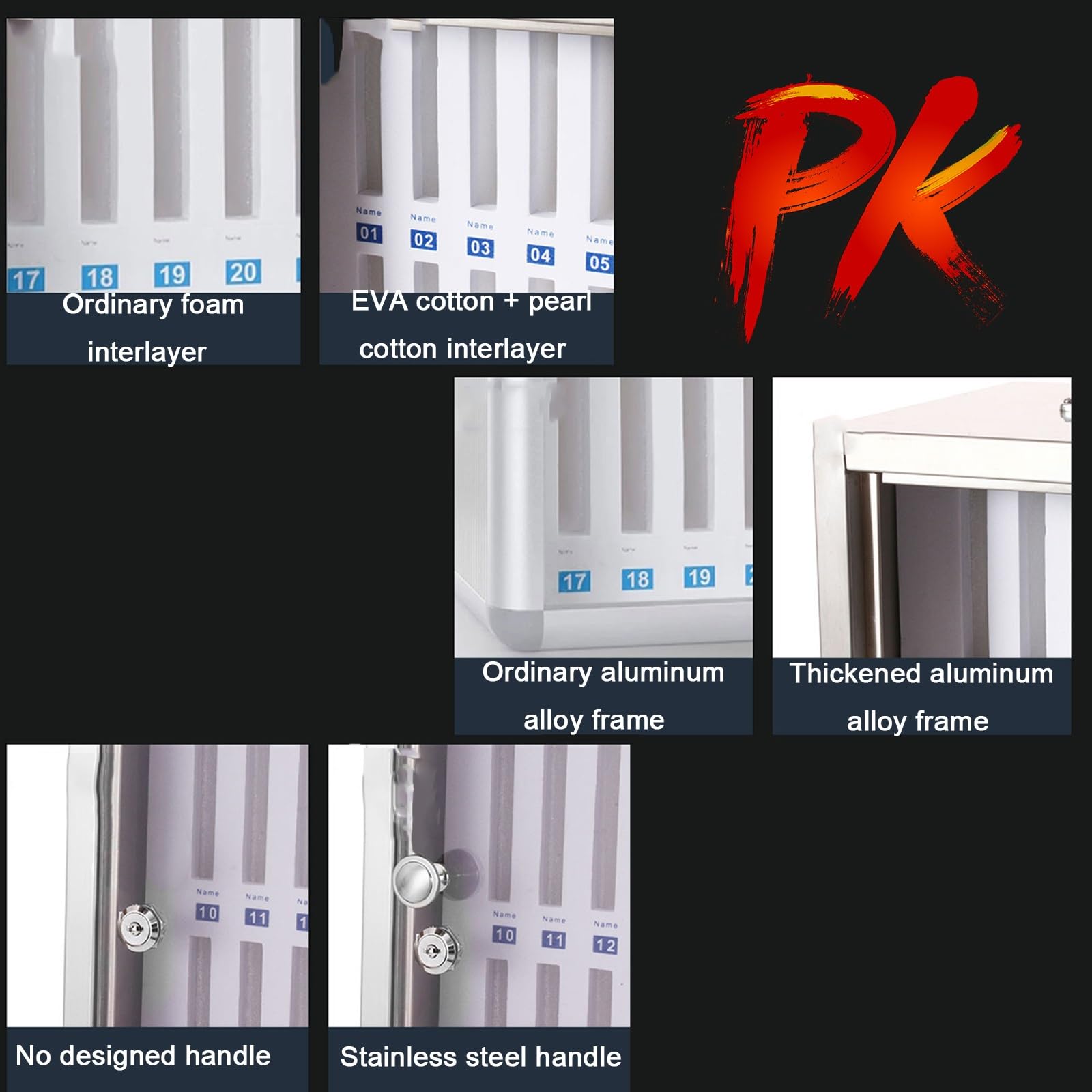 Supporto da parete per telefono cellulare in acciaio inox con 12 slot e serratura per riporre il telefono cellulare in classe con manico liscio