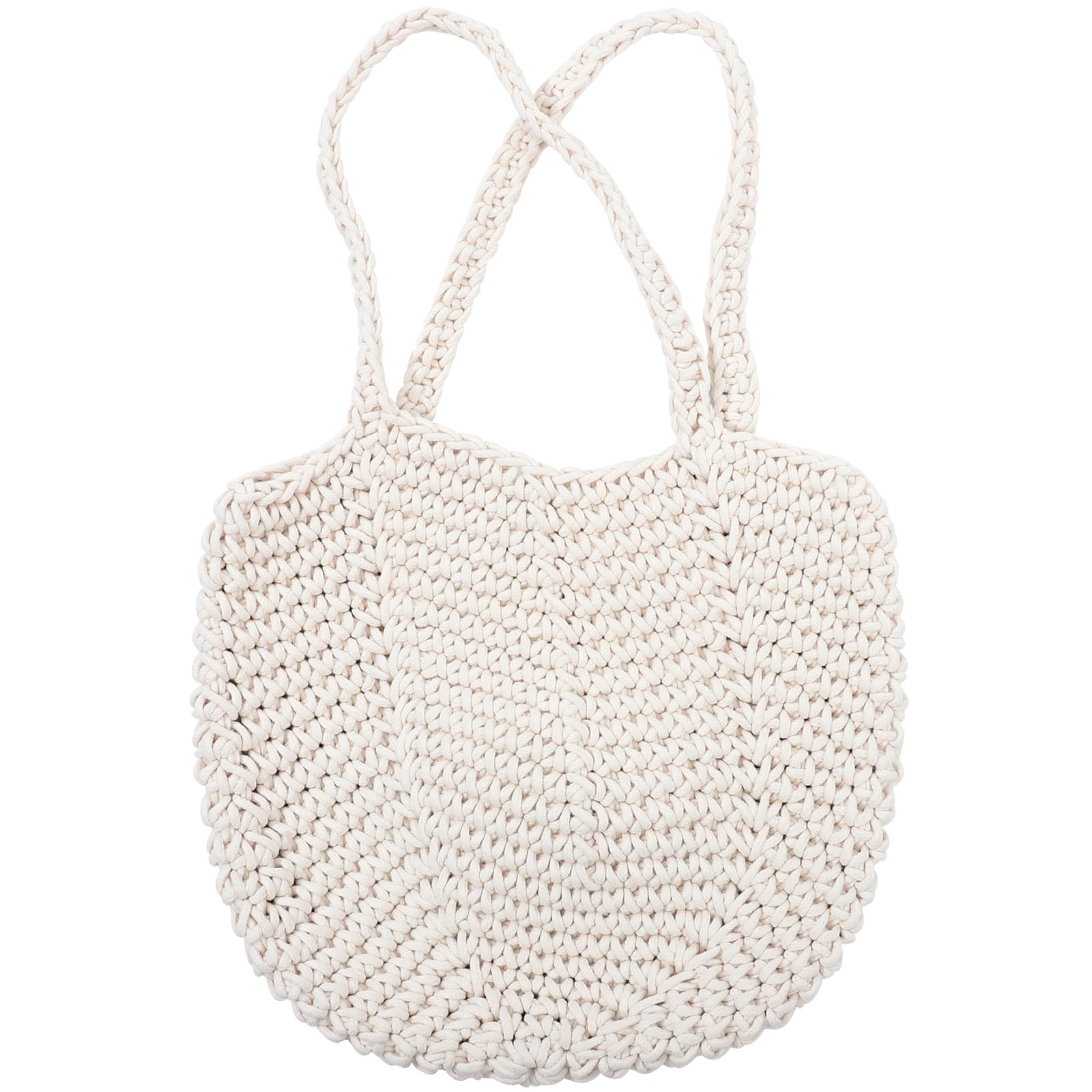 ifundom Borsa Tote Intrecciata in Corda di Cotone da Donna per Vacanze Spiaggia e Weekend, Capiente e Resistente, Borsa a Spalla e Mano