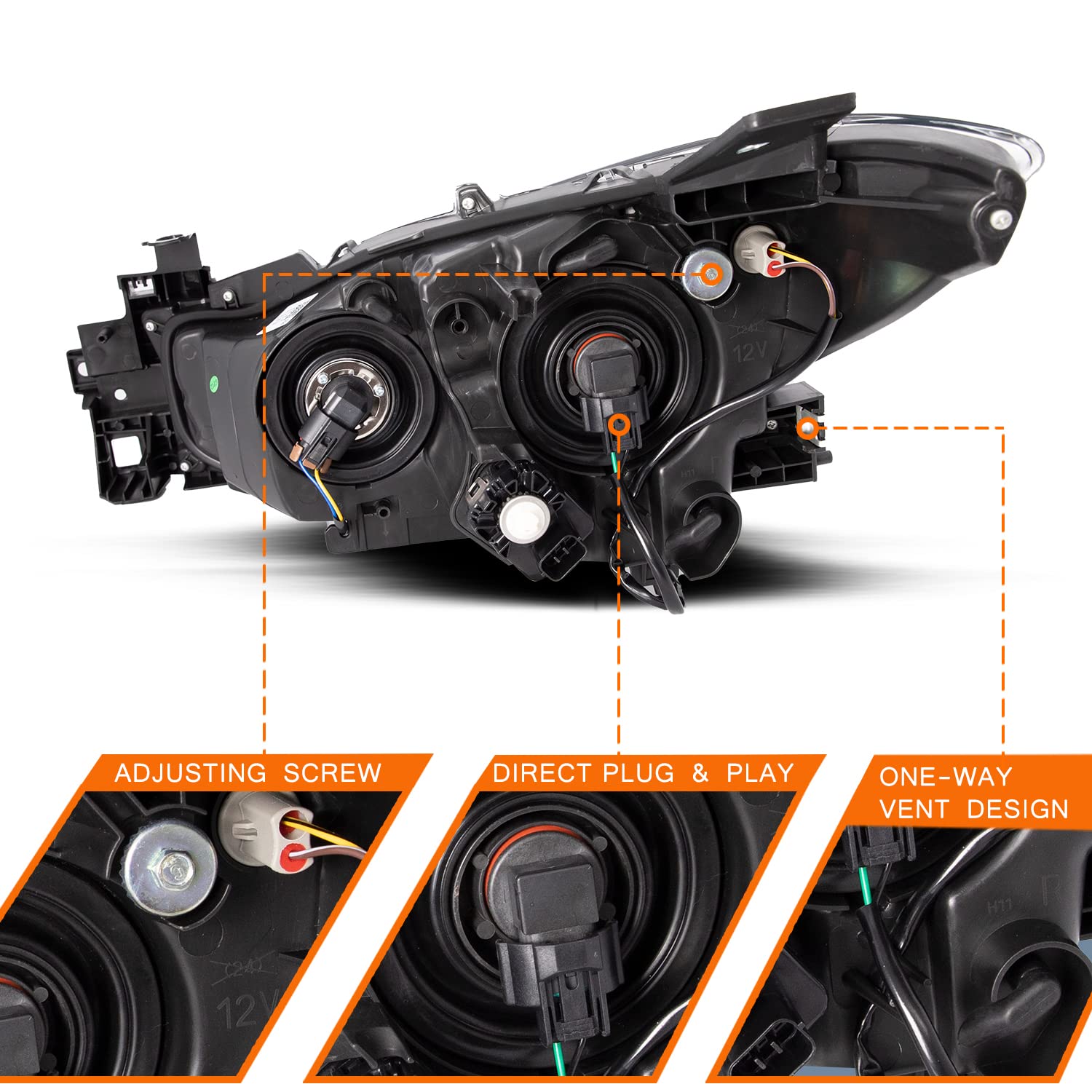 YIYIBYUS Faros Delanteros LED Halógenos De Señal Para