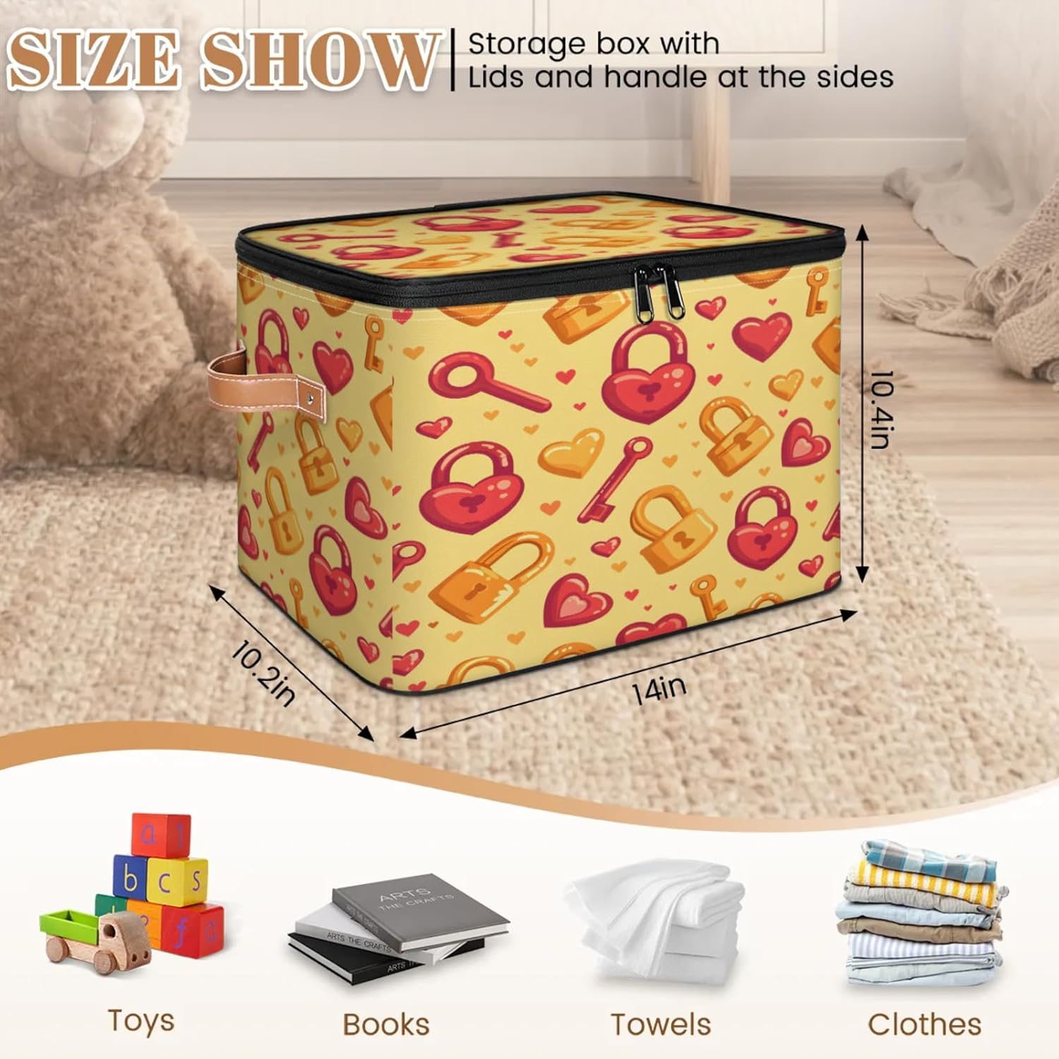 2-Pack Storage bins with lids - 26 quart organizer bins - Collapsible fabric storage bins with sturdy handles and double zipper tops - Versatile for home, toys, dorm rooms