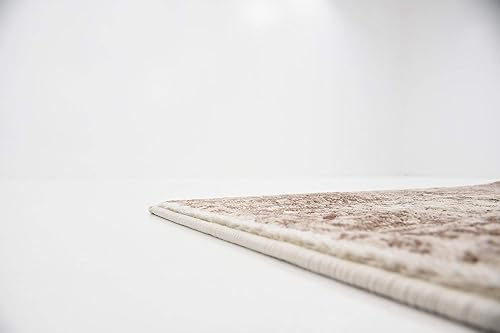 Miniatura 8 de Unique Loom Rushmore Collection - Alfombra de área texturizada tono sobre tono blanco con diseño tradicional clásico (3 pies x 9 pies 10 pies, color