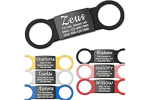 Anavia Slide On Dog Tags Personalized, Stainless Steel & Silicone Pet Name...