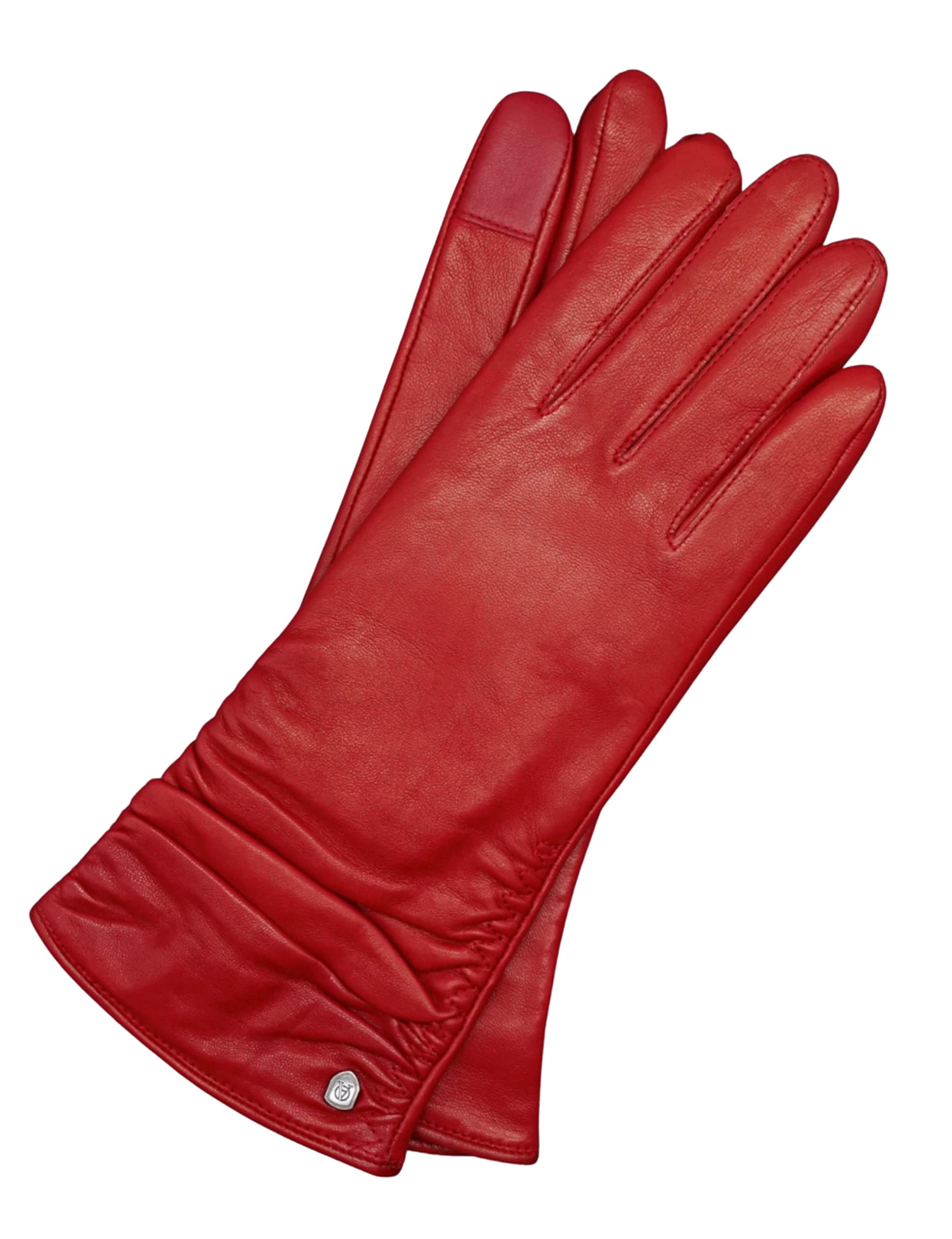 AKAROA ESTD 2019 Bea Gants en cuir italien pour femme avec fonction tactile, forme longue, doublure en tricot recyclé 50 % cachemire et 50 % laine, 4 tailles S à XL