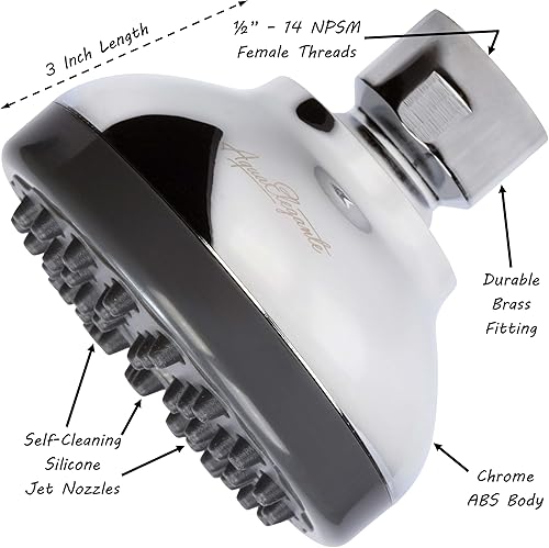 Miniatura 5 de Cabezal de ducha que aumenta la presión, cabezal de ducha de alta presión con ahorro de agua, mejor para duchas de bajo flujo, 1.8 GPM - Certificado