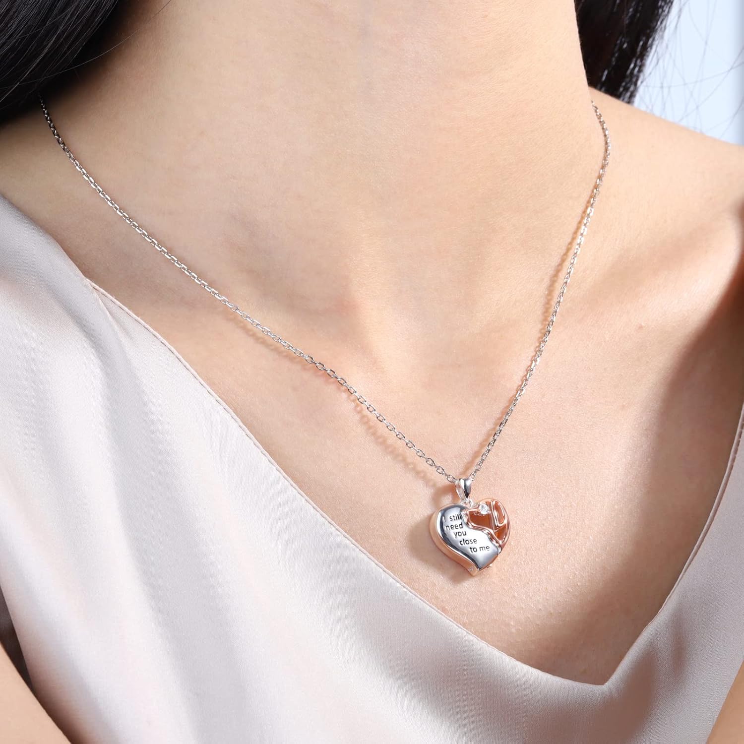 925-Sterling-Silver Cremation Pet Urn Necklace for Ashes for Dog - Heart Urn Dog Necklaces Pet Memorial Keepsake Memory Pendant Jewelry Gifts - Image 3