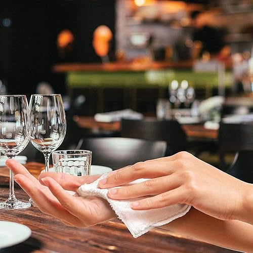 Miniatura 8 de FabbPro Oshibori - Toallas húmedas de rizo de algodón refrescante (paquete de 50, 8 x 8 pulgadas), toalla blanca ligeramente perfumada prehumedecida