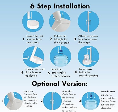 Miniatura 4 de McKay Dispensador de agua de escritorio  Bomba de agua portátil para botellas de 5 galones y universales  Dispensador de jarra de agua de cabecera