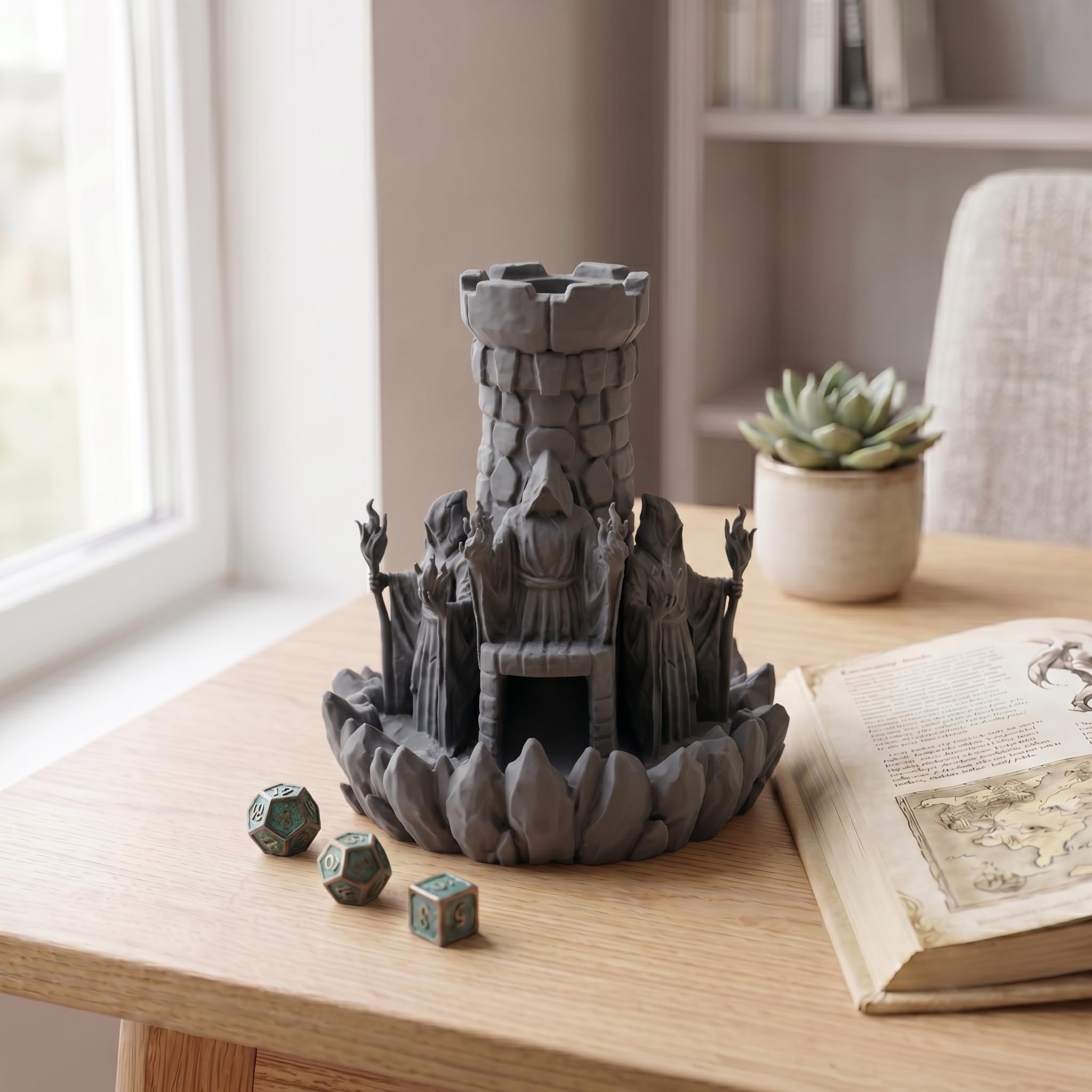 Magier Würfelturm für Würfel bis 25mm | DND Wizard Dice Tower Made in Germany | Tabletop Rollenspiel Pen & Paper DSA Fantasy | bemalbar Deko | Geschenk Spielleiter