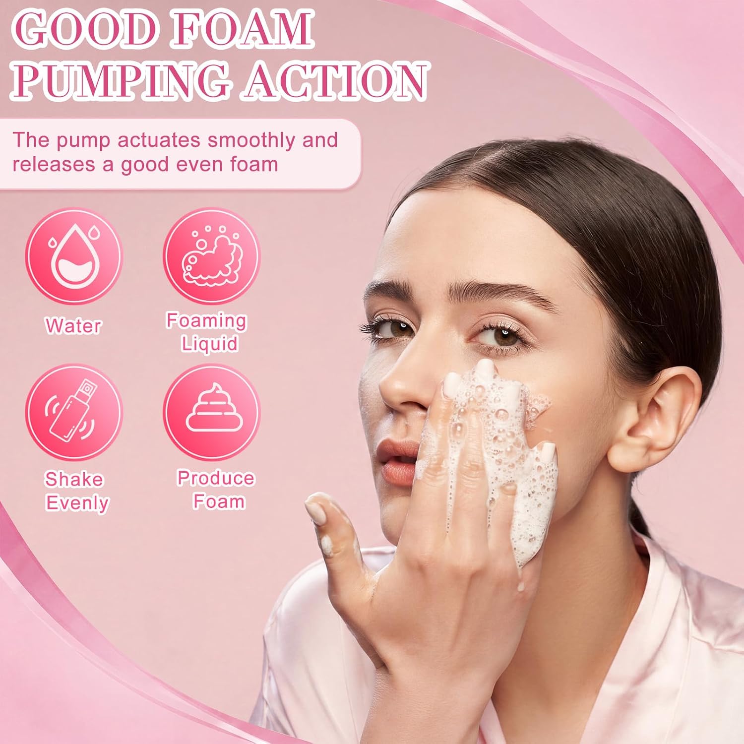 Boao Multicolor 70 Pcs 2 oz Plastic Foam Soap Dispensers Refillable Lash Shampoo Bottles with Pump Mini Eyelash Cleaning Foam Bottle Dispenser for Refillable Travel Cosmetics
