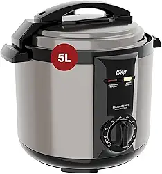 WAP Panela de Pressão Elétrica em Inox WPPE2 5 Litros, Revestimento Antiaderente, 9 Dispositivos de Segurança, 900W 127V