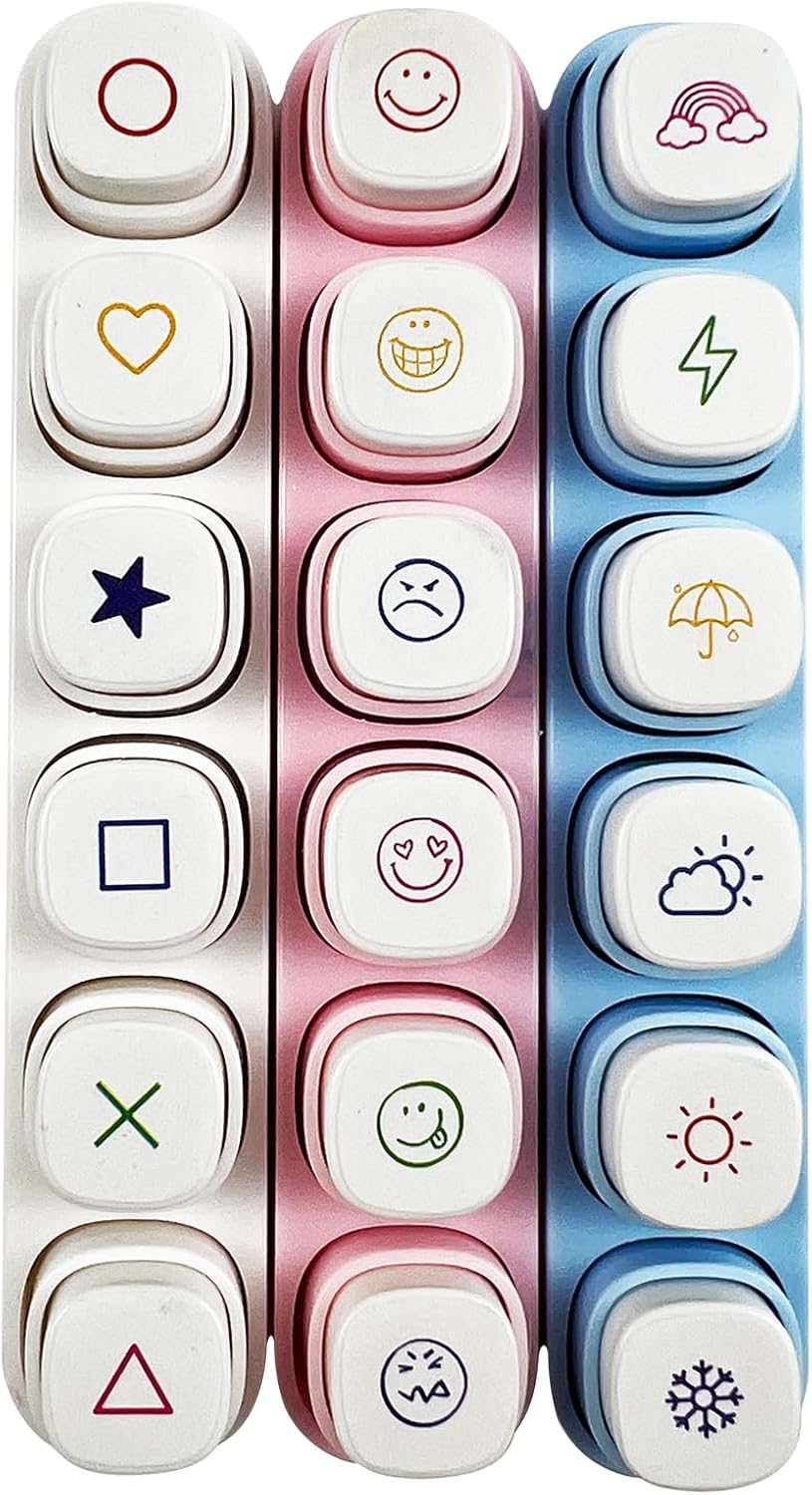 6-in-1 Planner Stamp Set - Portable Emoji Bujo Weather Themes Stamps with Storage Case for Bullet Journal, Scrapbooking, Travel, Daily Planning -100mm x 15mm (3pcs)