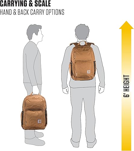 Miniatura 7 de Carhartt Mochila con doble compartimento de 28 L, paquete duradero con funda para laptop y base resistente a la abrasión Duravax, marrón Carhartt