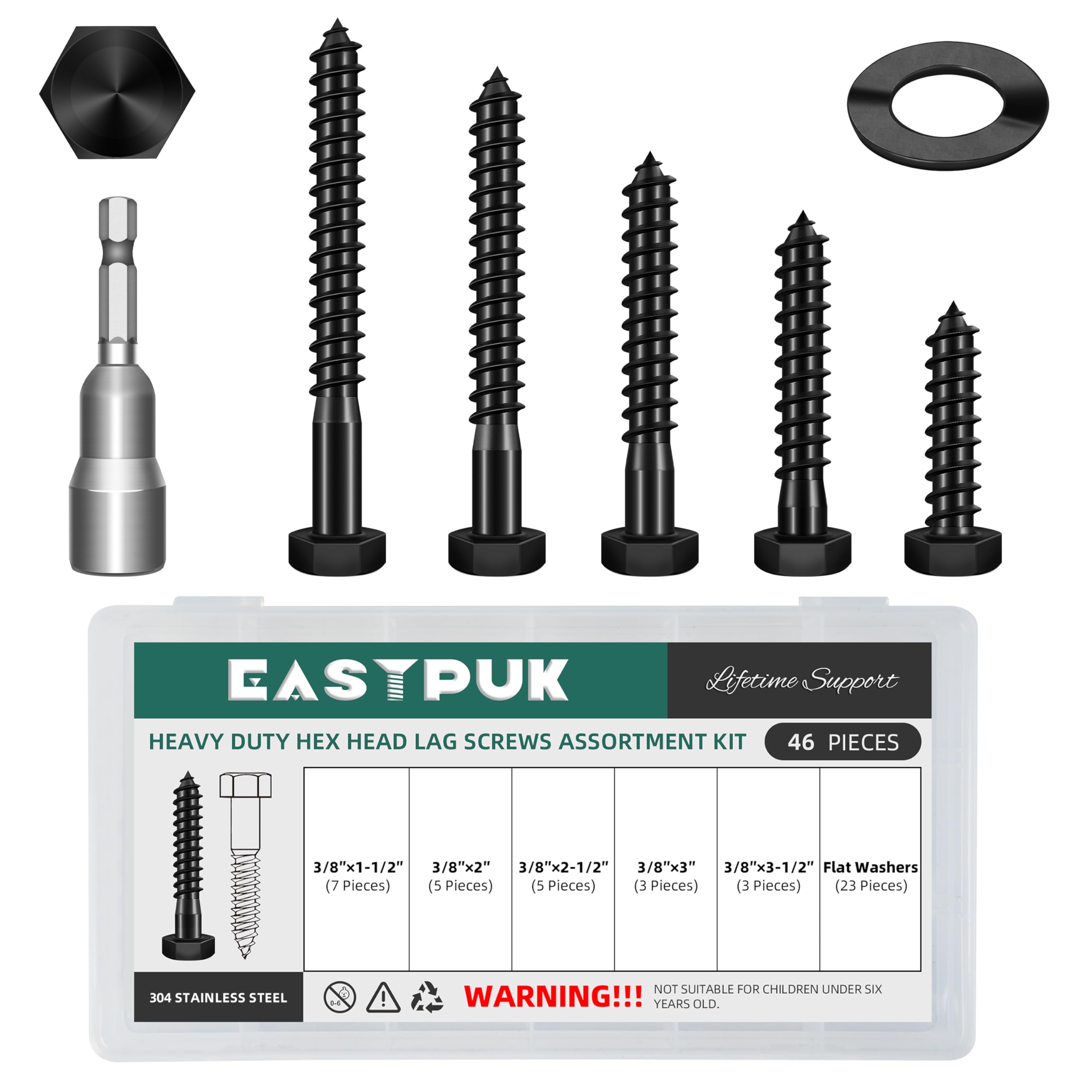 Stainless Steel Lag Bolts - 12 Pack Heavy Duty -26 Stainless Steel Lag Bolts - 12 Pack Heavy Duty -26