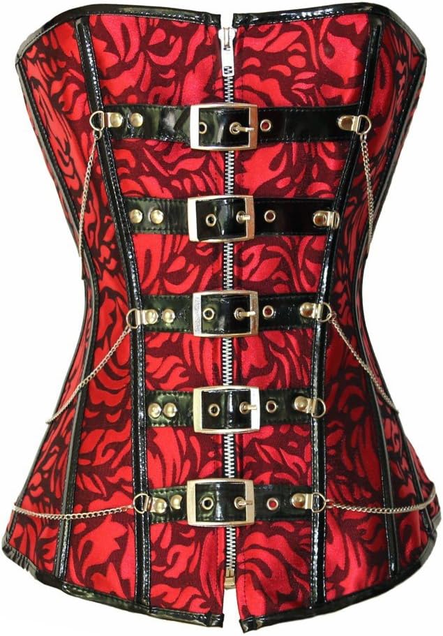 Waist Corset Roll Dancer Corsets Sexy Red Flower Printed Bodysuits Size Xxl