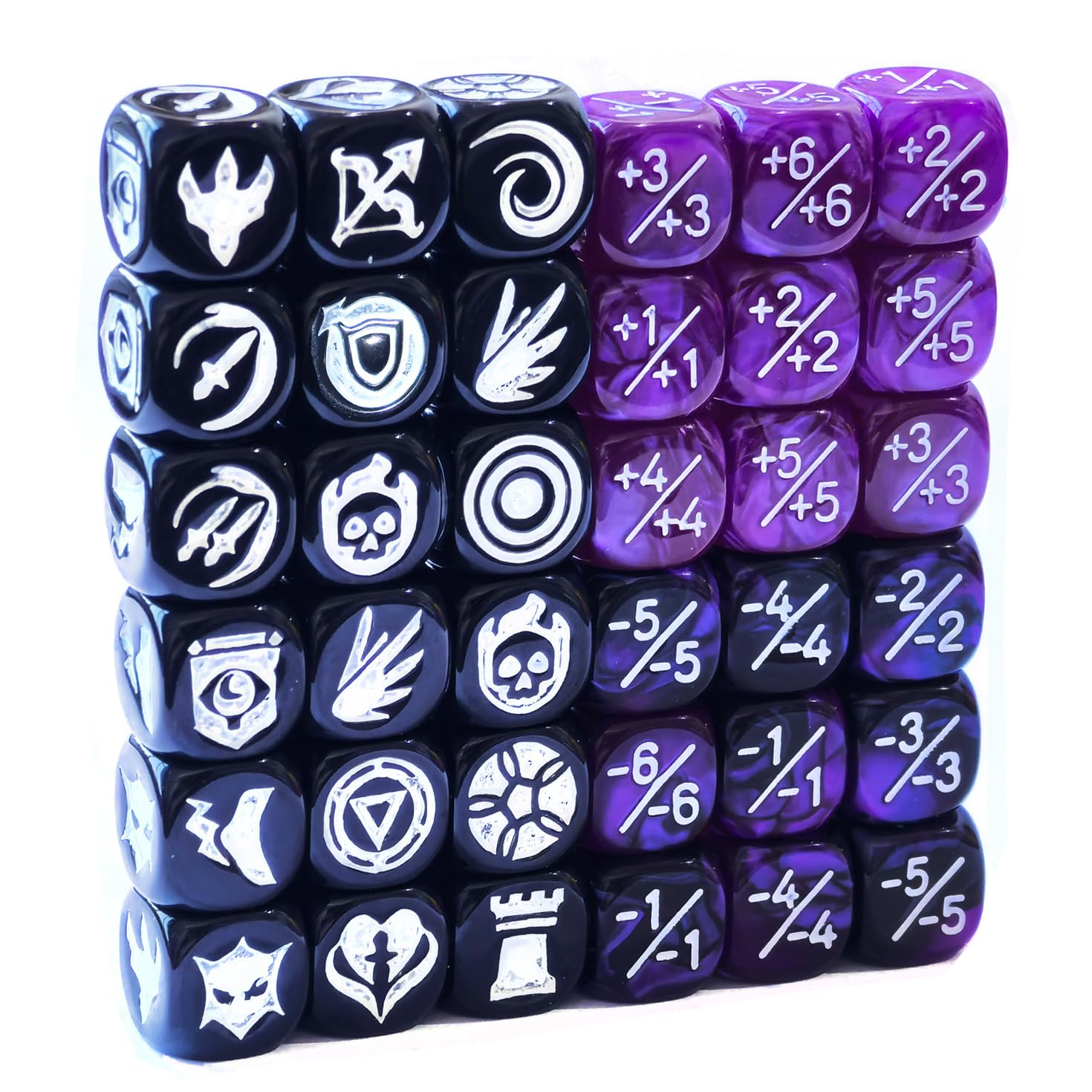36pcs 12MM Abilities Keywords Counter Dice MTG Dice 1/+1 Counters Bulk Creature Stats Buff Tokens Dice Set (Multicolors)