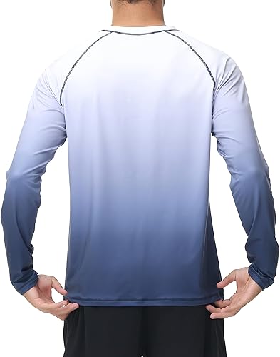 Miniatura 3 de Camisetas de natación de manga larga para hombres Rashguard UPF 50+ Camisa de protección solar UV Atlética Entrenamiento Correr Senderismo Camiseta