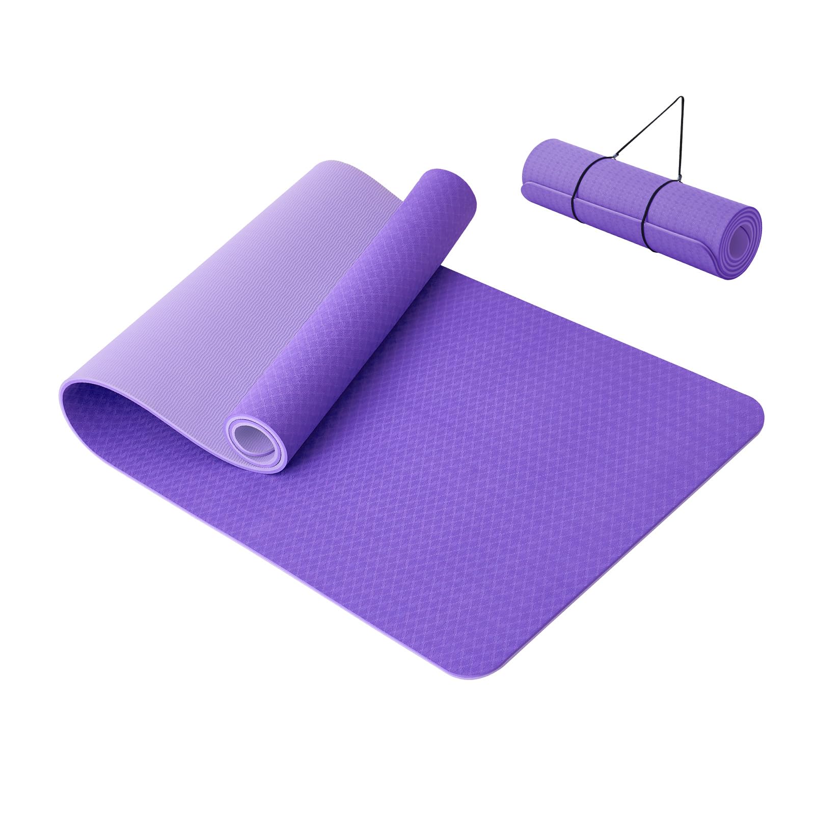 Good Nite Yoga Mat Thick 10 mm Exercise Mat TPE Yoga Mats For Women & Men Non-Slip Gym Mats For Home Fitness Workout Pilates