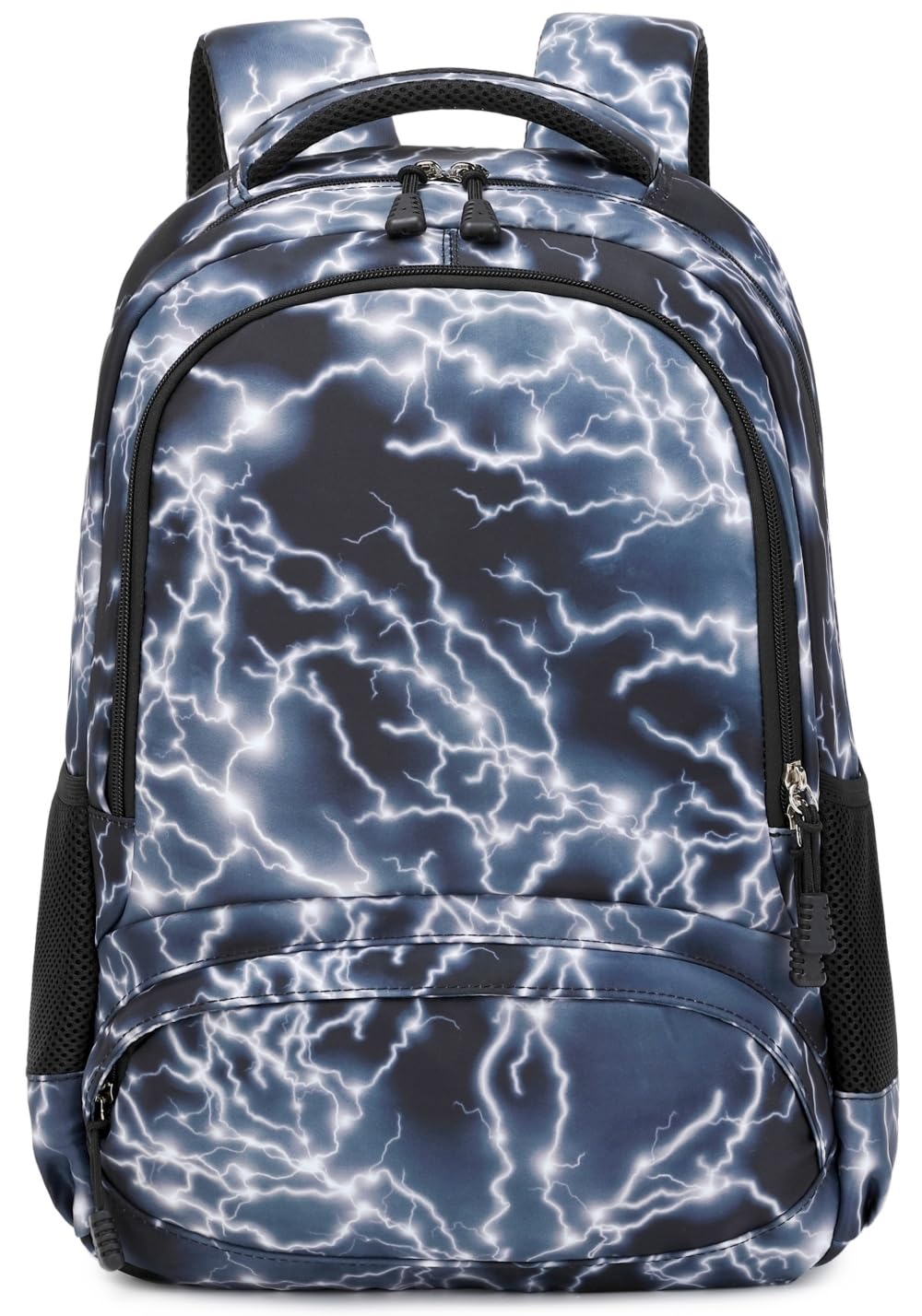AM SeaBlue Backpack for Boy Middle School Lightning Bookbag Durable Student Teenager Sturdy Lightweight Waterproof