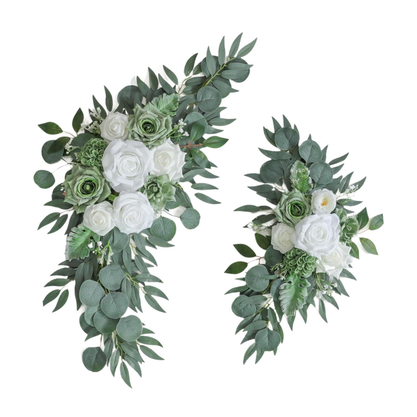 2 Pezzi di Fiori Artificiali per Arco Nuziale, Composizione Floreale per Porta, Ghirlanda di Fiori di Seta, Resistente E Adatta per Ricevimento, Matri, Style C