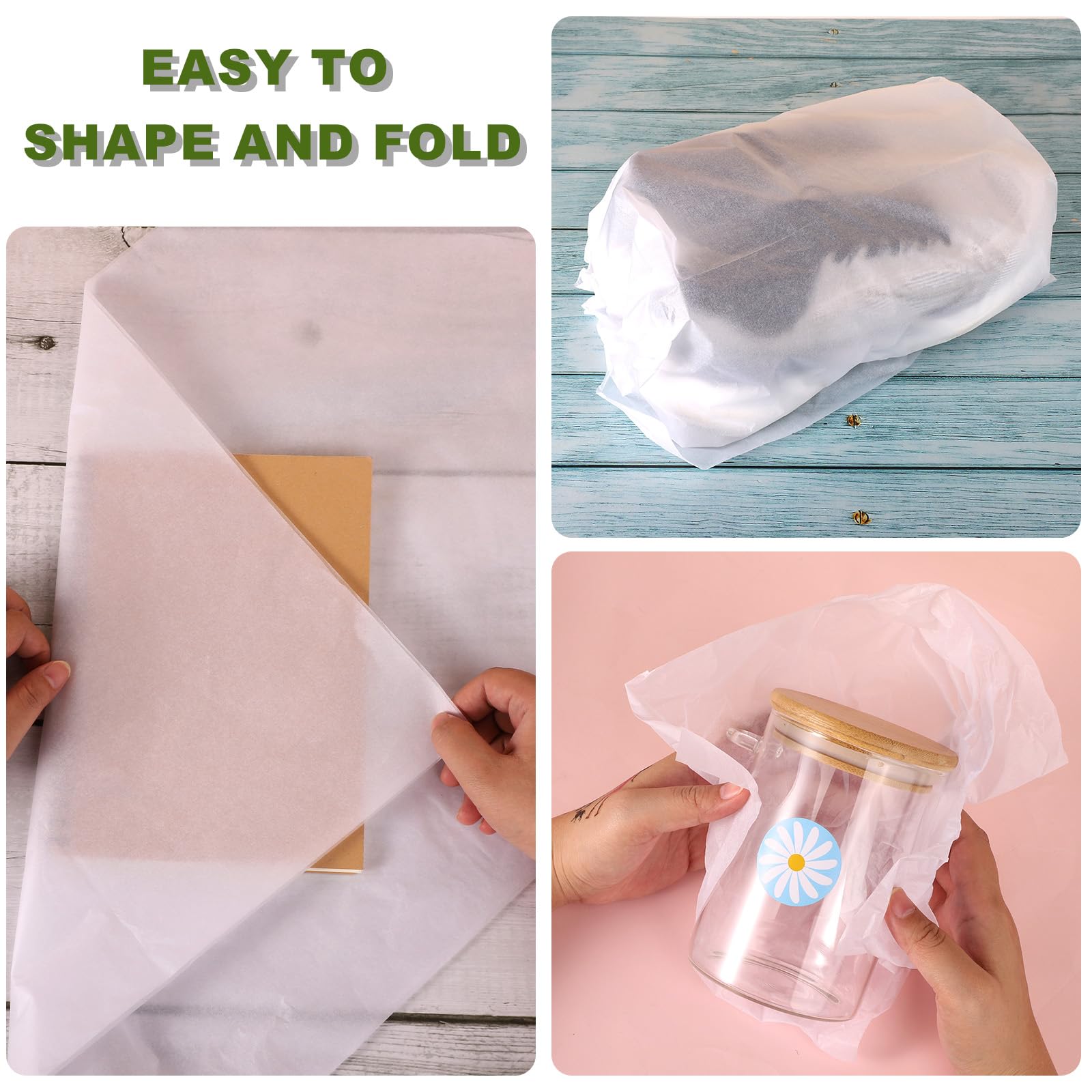 100 Sheets Acid-Free Tissue Paper, 20x13.7in/50x35cm Acid-Free Archival Tissue White Glassine Bag Bulk Packing Paper for Storage Wrapping and Protecting Clothing Linen Gifts - Image 4