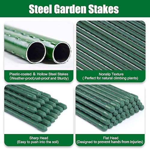 Miniatura 3 de Garden Stakes - Estacas de acero para plantas de 36 pulgadas, paquete de 25