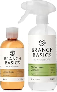 Branch Basics All-Purpose Cleaning Kit: Refillable Surface Cleaner | Plant + Mineral Based. Human-Safe. Fragrance-Free. Includes Concentrate (8 oz) + EMPTY Refillable Bottle (16 oz) | 6 Refills