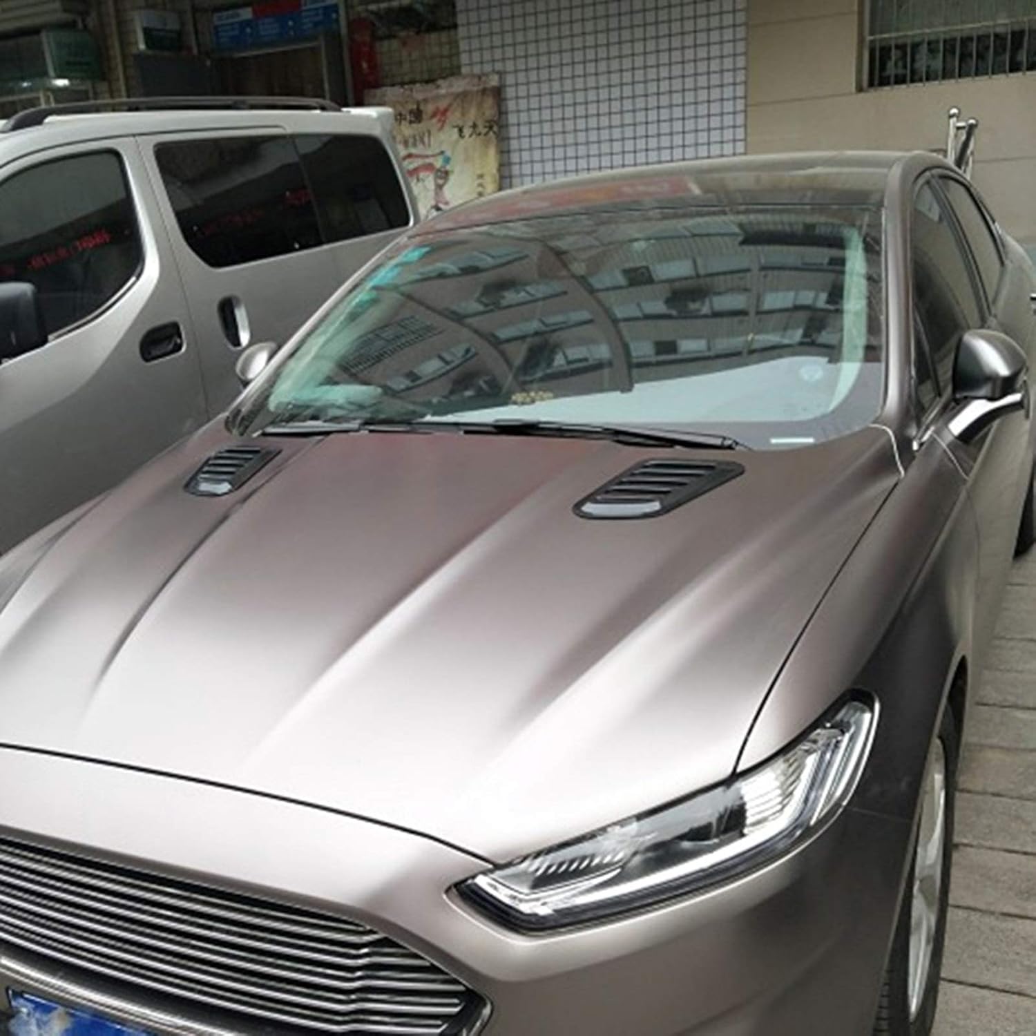 1 Pair of Car Hood Vents, Car Decoration Universal Carbon Fiber Vent Cover, Air Inlet Cover, Shutter Vent Cover, 2 Styles (Color : Style 1) (Style 1)