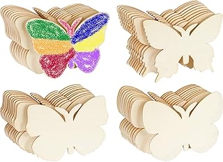 40 Wooden Butterfly Shaped Slices Cutouts DIY Painting Tags for Art Projects Crafts Thanksgiving Christmas Wedding Home Decorations